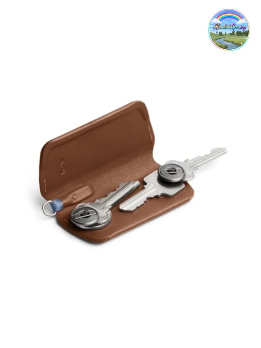 Slim Leather Key Organizer Magnetic Closure D-Ring Keychain